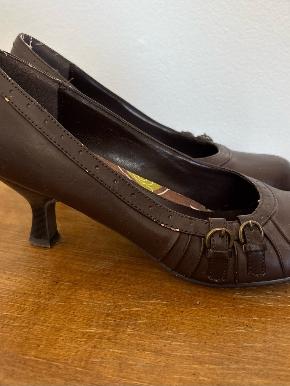🍂Fall Brown Round-Toe Heels - Picture 7 of 9